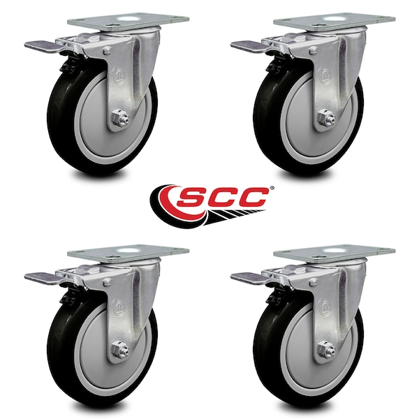 Cambro Dish Caddies Utility Truck Swivel Caster with Brake Replace Set - SCC